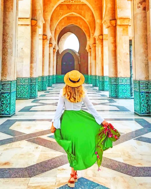 Mosque Hassan II Casablanca painting by numbers