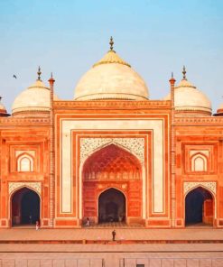 Mosque Standing Next To Taj Mahal painting by numbers