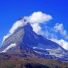 Mountain Touching The Clouds In Switzerland paint by numbers