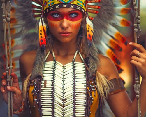 Native American Girl painting by numbers