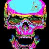 Neon Colorful Skull paint by numbers