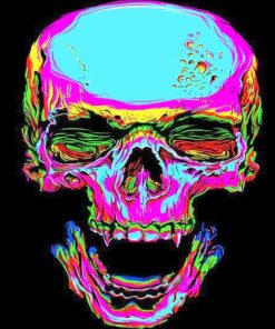 Neon Colorful Skull paint by numbers