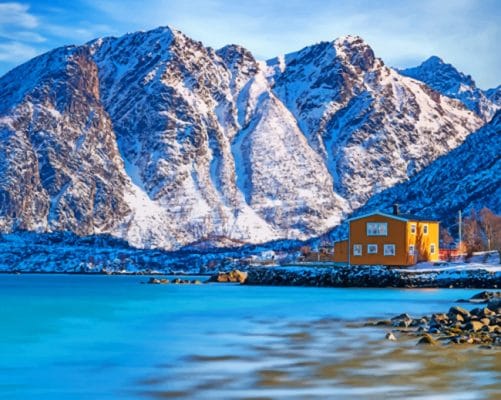 Norway's Lofoten Mountains paint by numbers