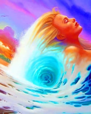Ocean Waves Lady paint by numbers