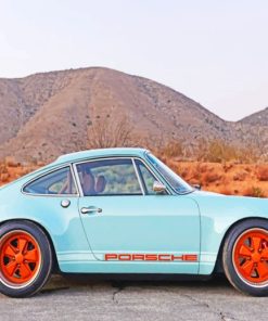 Old Blue Porsche 911 paint by numbers