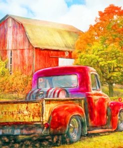 Old Truck In Farm paint by numbers