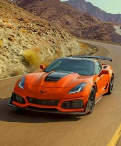 Orange Chevrolet Corvette paint by numbers