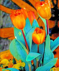 Orange Tulips paint by numbers