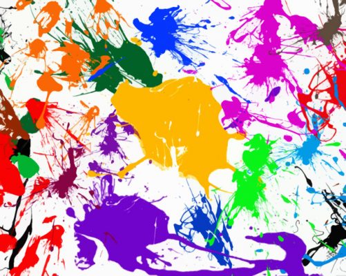 Colorful Splatter painting by numbers