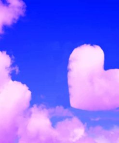 Pink Heart Cloud painting by numbers