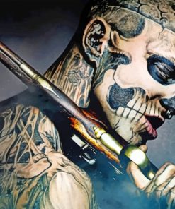 Rick Genest painting by numbers