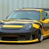 Porsche In Black And Yellow paint by numbers