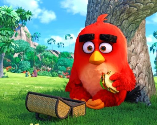 Red Angry Bird painting by numbers