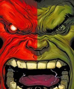 Red Hulk Vs Green Hulk painting by numbers