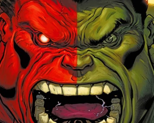 Red Hulk Vs Green Hulk painting by numbers