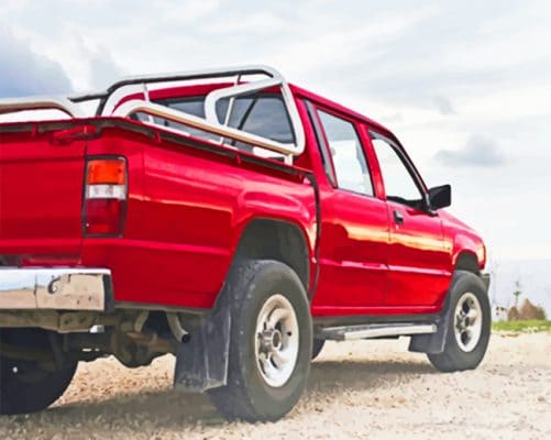 Red Pickup Truck paint by numbers