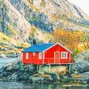 Red Barn Nusfjord Norway paint by numbers