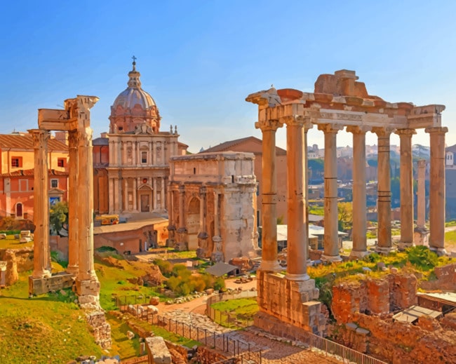 Arch Septimius Severus Ruins paint by numbers