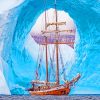 Sailboat In Iceberg Greenland paint by numbers