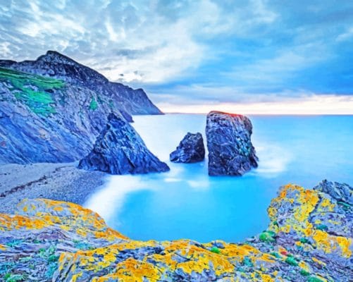 Sea Cliff Rocks paint by numbers