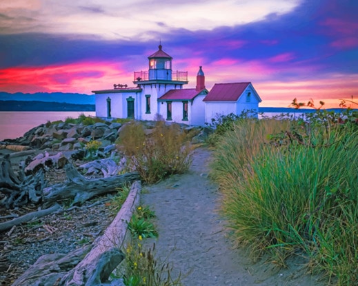 Light House In Seattle paint by numbers