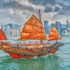 Ship Sailing In Hong Kong paint by numbers