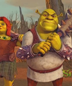 Shrek And Fiona Poster painting by numbers