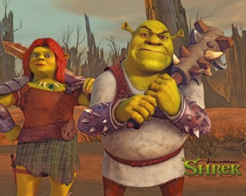 Shrek And Fiona Poster painting by numbers