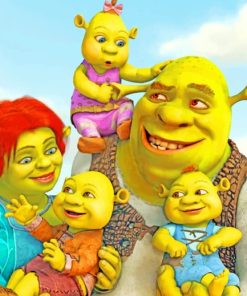 Shrek And His Family paint by numbers