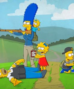 The Simpsons Family Armed paint by numbers