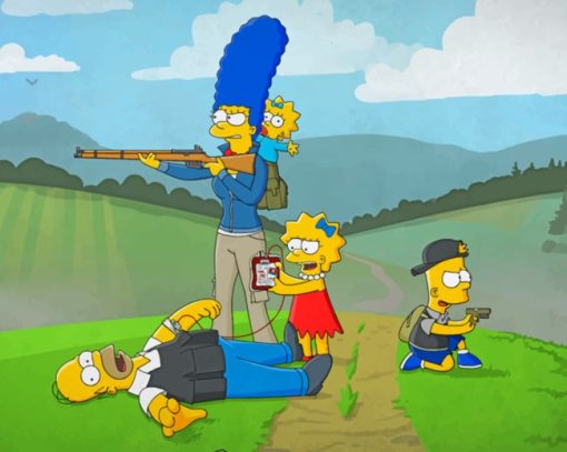 The Simpsons Family Armed paint by numbers