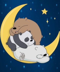 Sleepy Bears In Crescent Moon paint by numbers