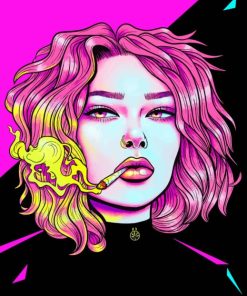 Smoking Pop Art Girl paint by numbers