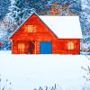 Snowy Cabin paint by numbers