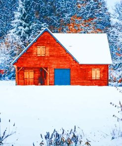 Snowy Cabin paint by numbers