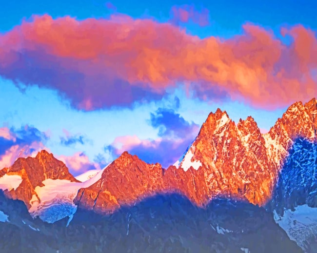 Snowy Mountains paint by numbers