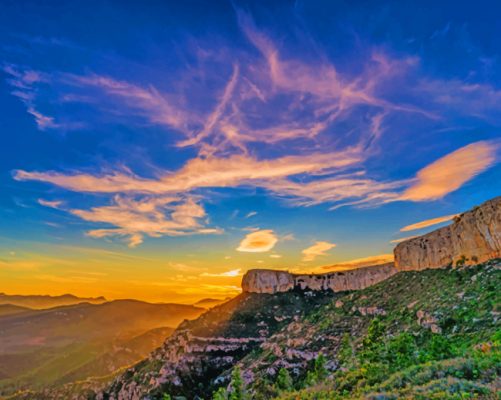 Spanish Mountains At Sunset paint by numbers