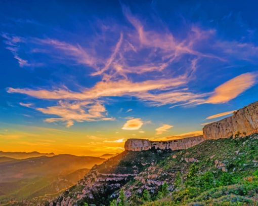 Spanish Mountains At Sunset paint by numbers