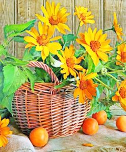 Sunflower Basket Still Life paint by numbers