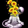 Sunflowers Yoga Astronaut paint by numbers