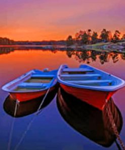 Boats In Swedish Rivers paint by numbers