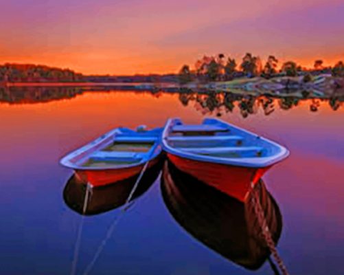 Boats In Swedish Rivers paint by numbers