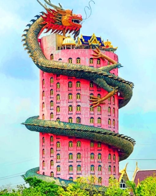 Temple dragon paint by numbers