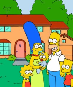 The Simpsons Family Near The House paint by numbers