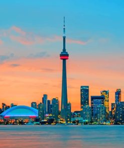 Toronto Skyline At Sunset painting by numbers