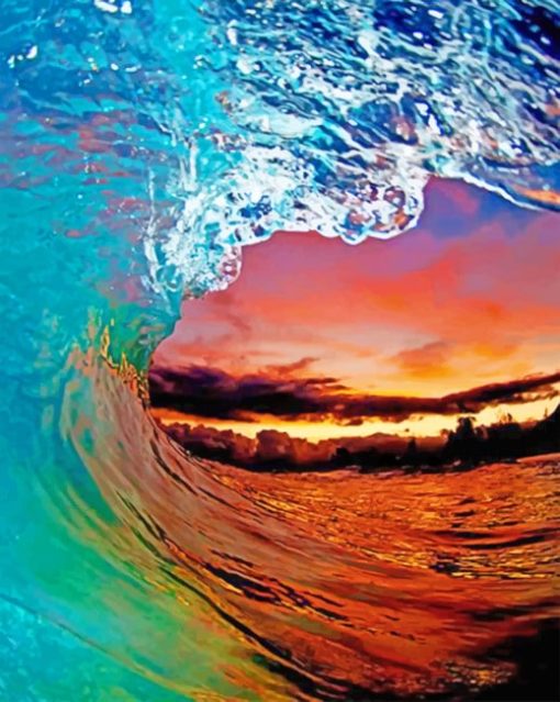 Sunset Wave paint by numbers