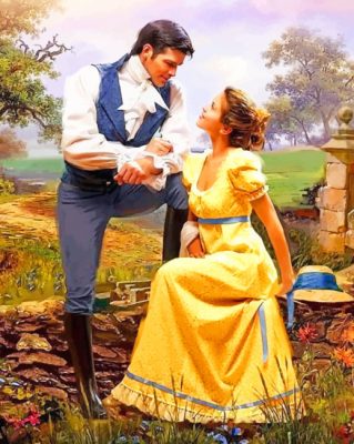 Vintage Romantic Couple paint by numbers