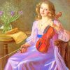 Vintage Violinist Woman paint by numbers