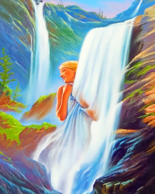 Waterfall Lady paint by numbers