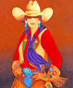 Western Cowgirl paint by numbers